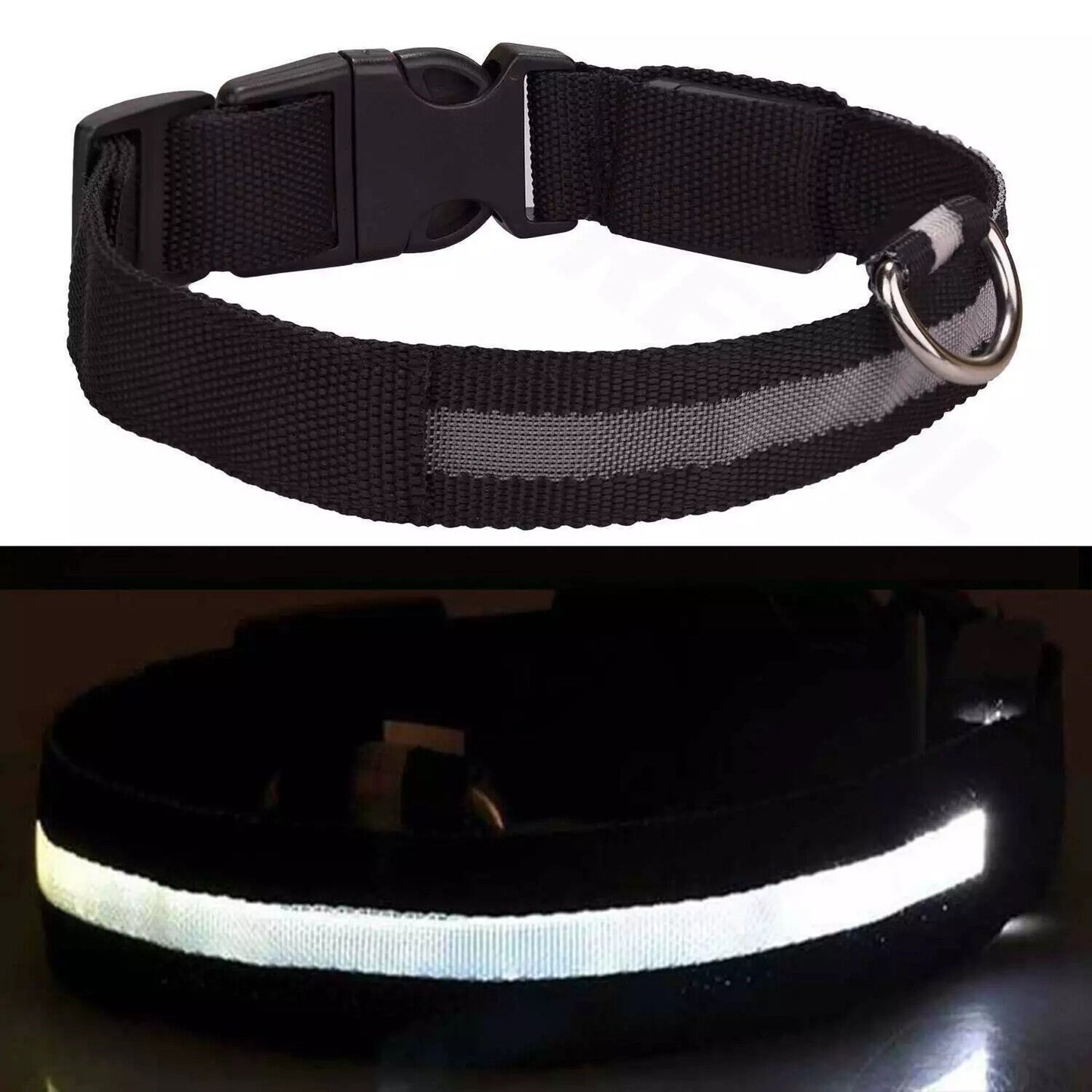 Proper Pets - USB Rechargeable LED Dog Collar with Luminous Safety Feature - Nylon - UK